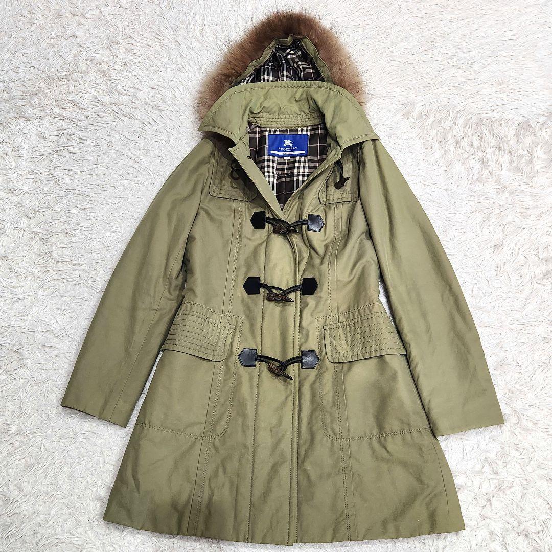 バーバリーブルーレーベル❣️モッズコート　40　カーキ　バーバリーチェック