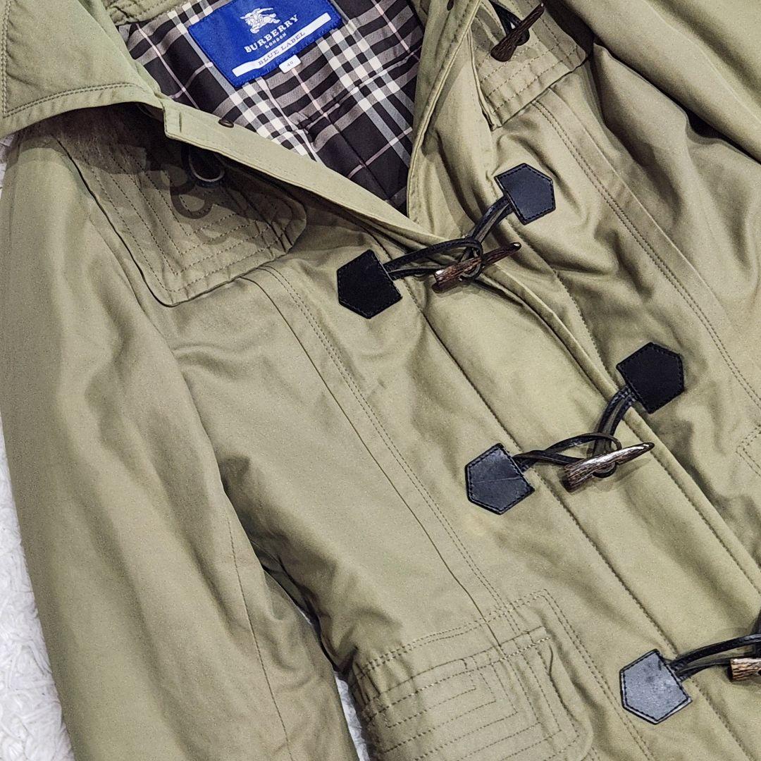 バーバリーブルーレーベル❣️モッズコート　40　カーキ　バーバリーチェック