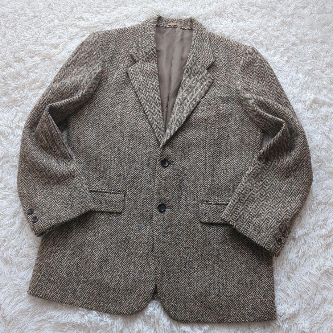 メンズビギ ハリスツィード テーラードジャケット ヘリンボーン L マルチカラー