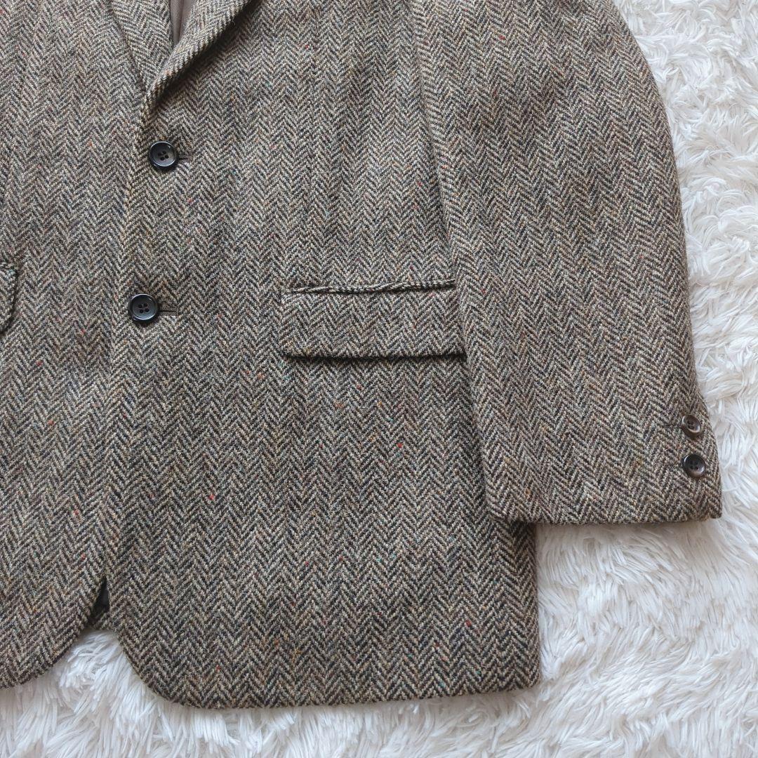 メンズビギ ハリスツィード テーラードジャケット ヘリンボーン L マルチカラー