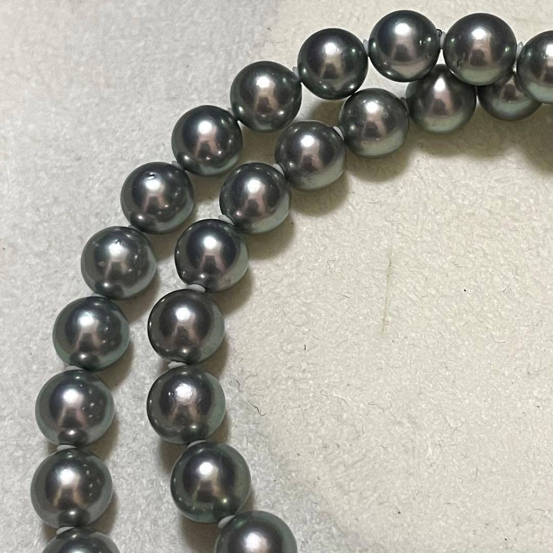【テリ強✨美品】 あこや真珠 ネックレス 7.5-8.0 パール グレー 本真珠