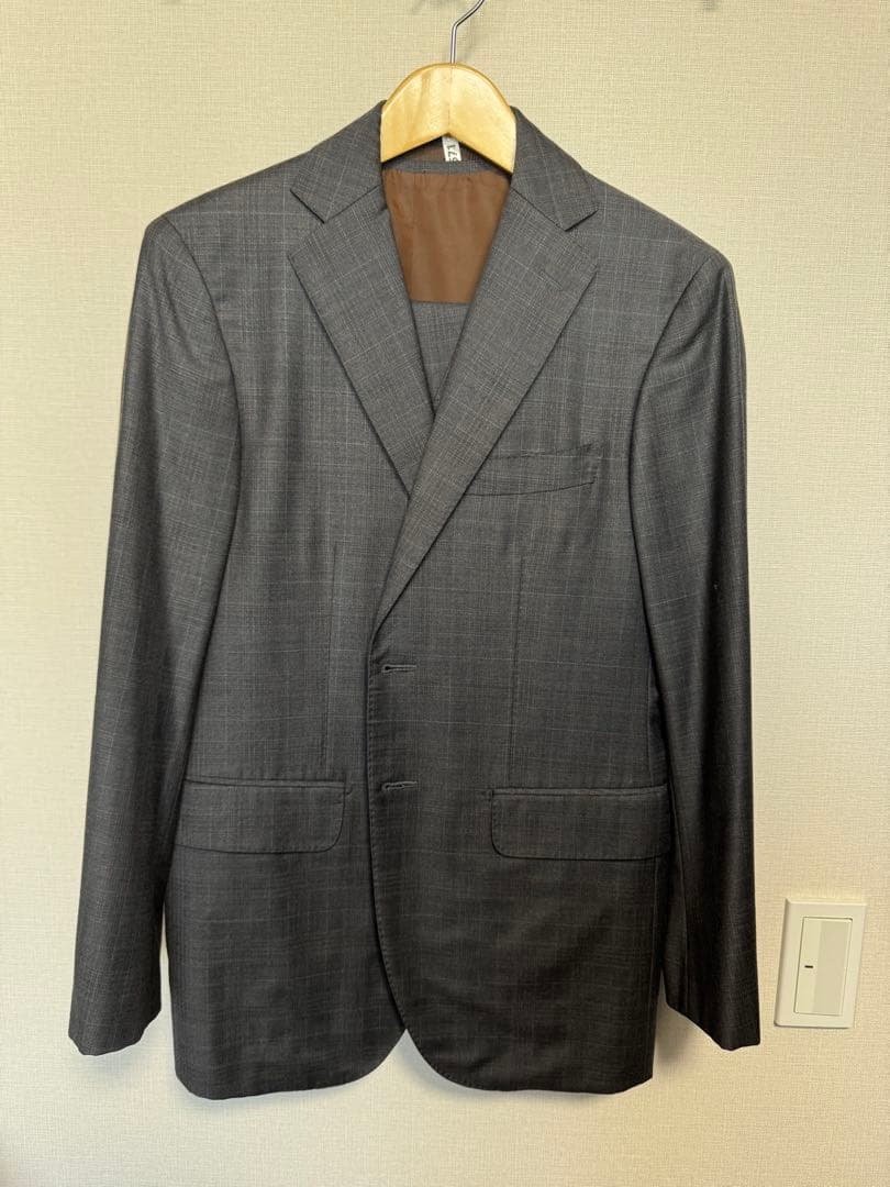 Ermenegildo Zegna グレー×ブラウンビジネススーツ　スリーピース