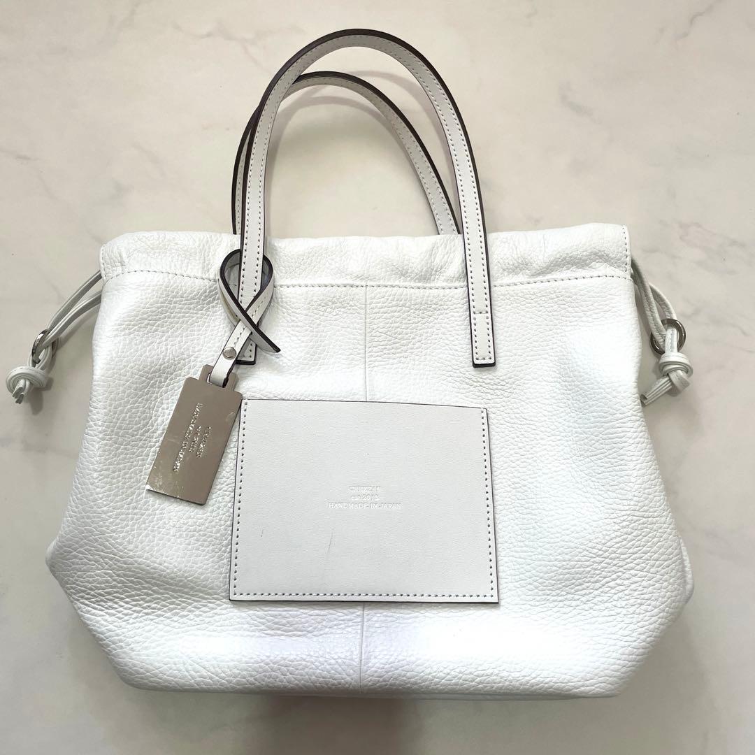 CREEZIAN ホワイトレザートートバッグ
