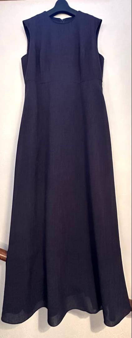 マグノリアコレクション リネン風サマードレス　マキシ丈　ネイビー　40