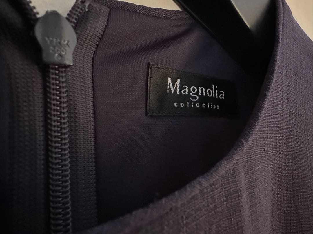 マグノリアコレクション リネン風サマードレス　マキシ丈　ネイビー　40