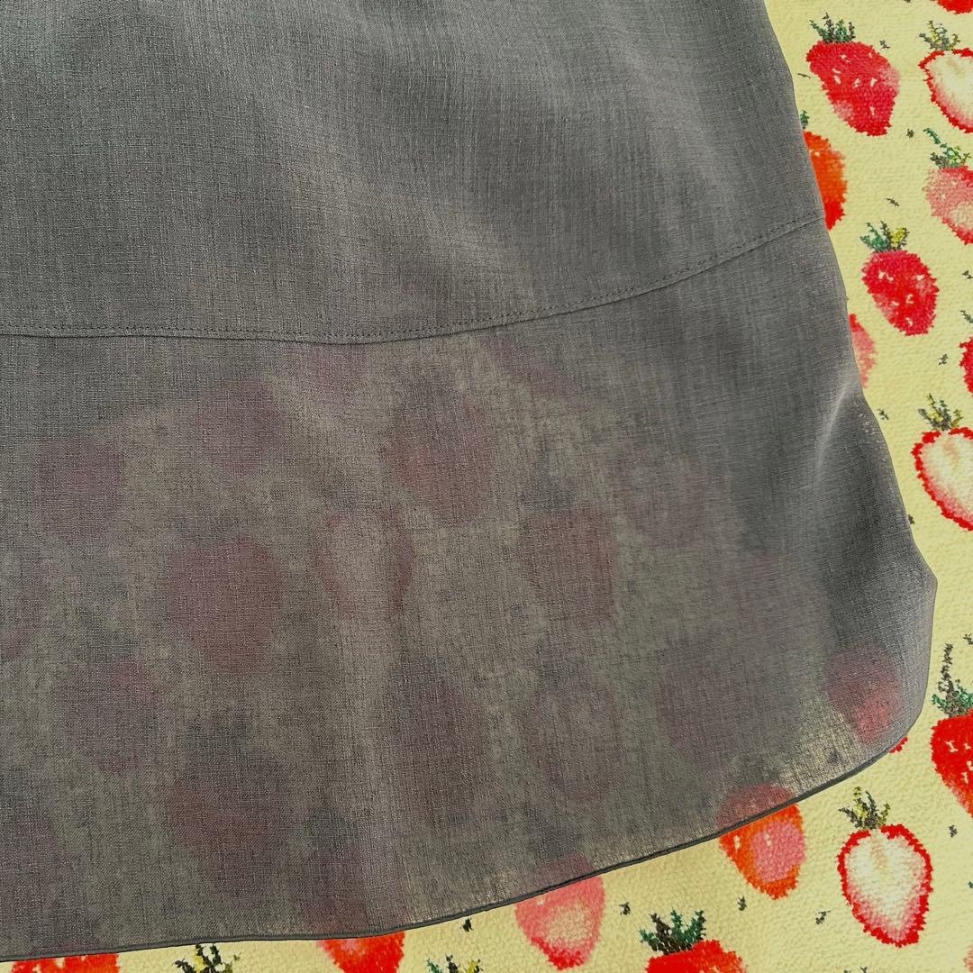 マグノリアコレクション リネン風サマードレス　マキシ丈　ネイビー　40