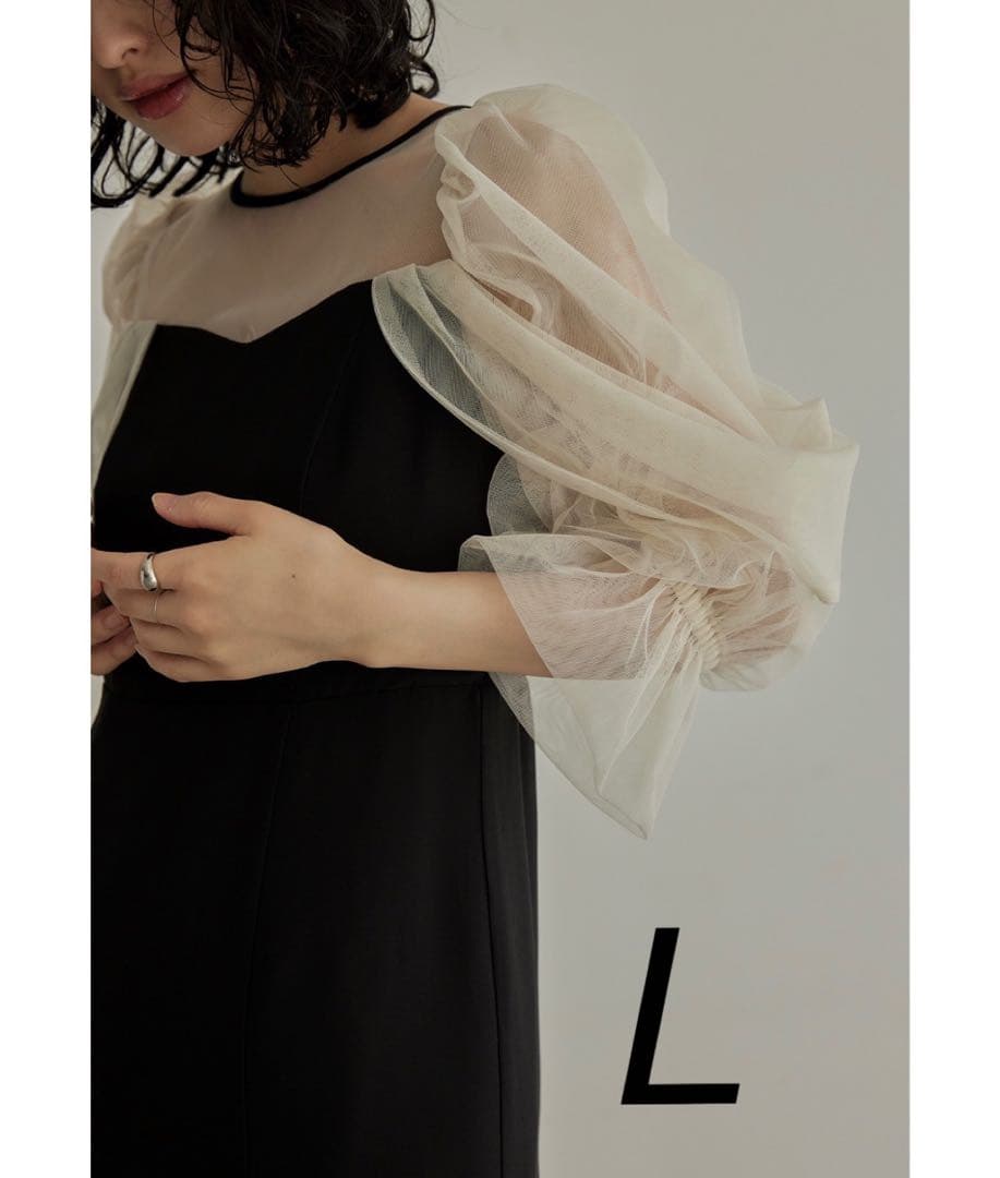 ニアナ【美品】チュールオフショルダードレス L