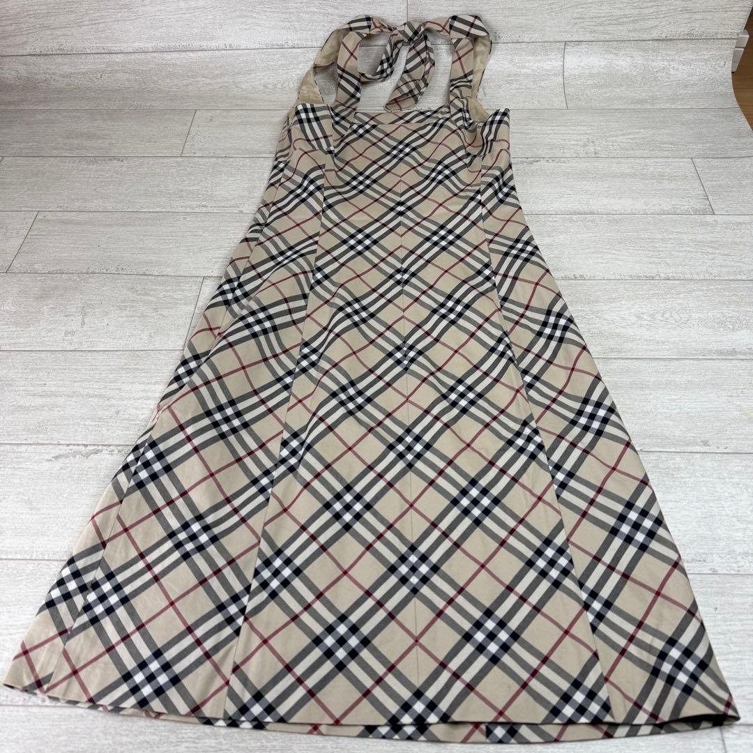【未使用級】バーバリーブルーレーベル　ワンピースノバチェックロゴホースサイズ36
