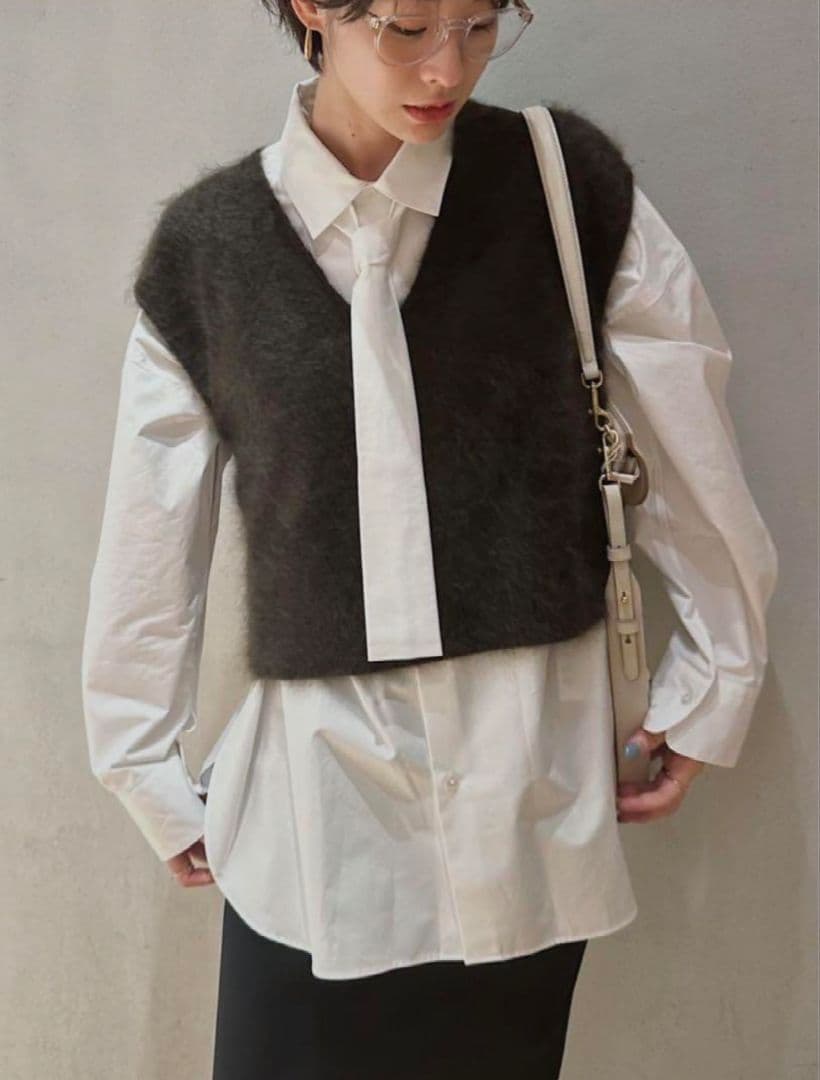 enrica エンリカ　カシミヤ100 シャギーニット プルオーバー　ベスト