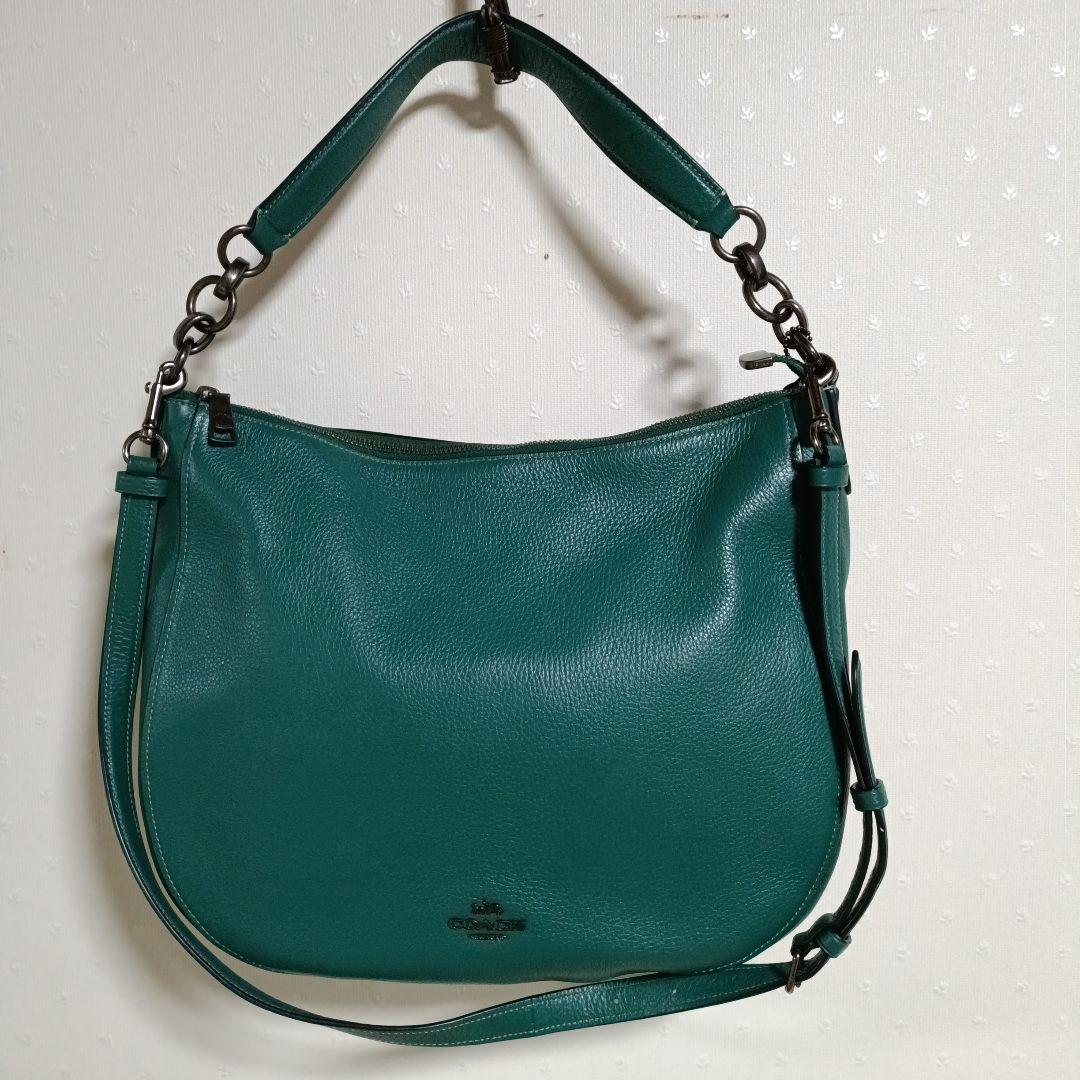 COACH 2Way ショルダーバッグ グリーン系