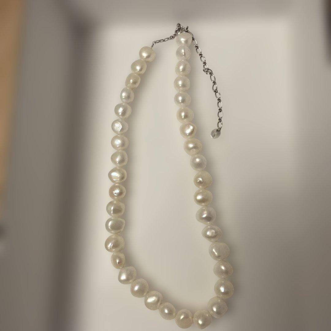 agete アガットバロックパールネックレス　淡水パールシルバー金具【刻印あり】