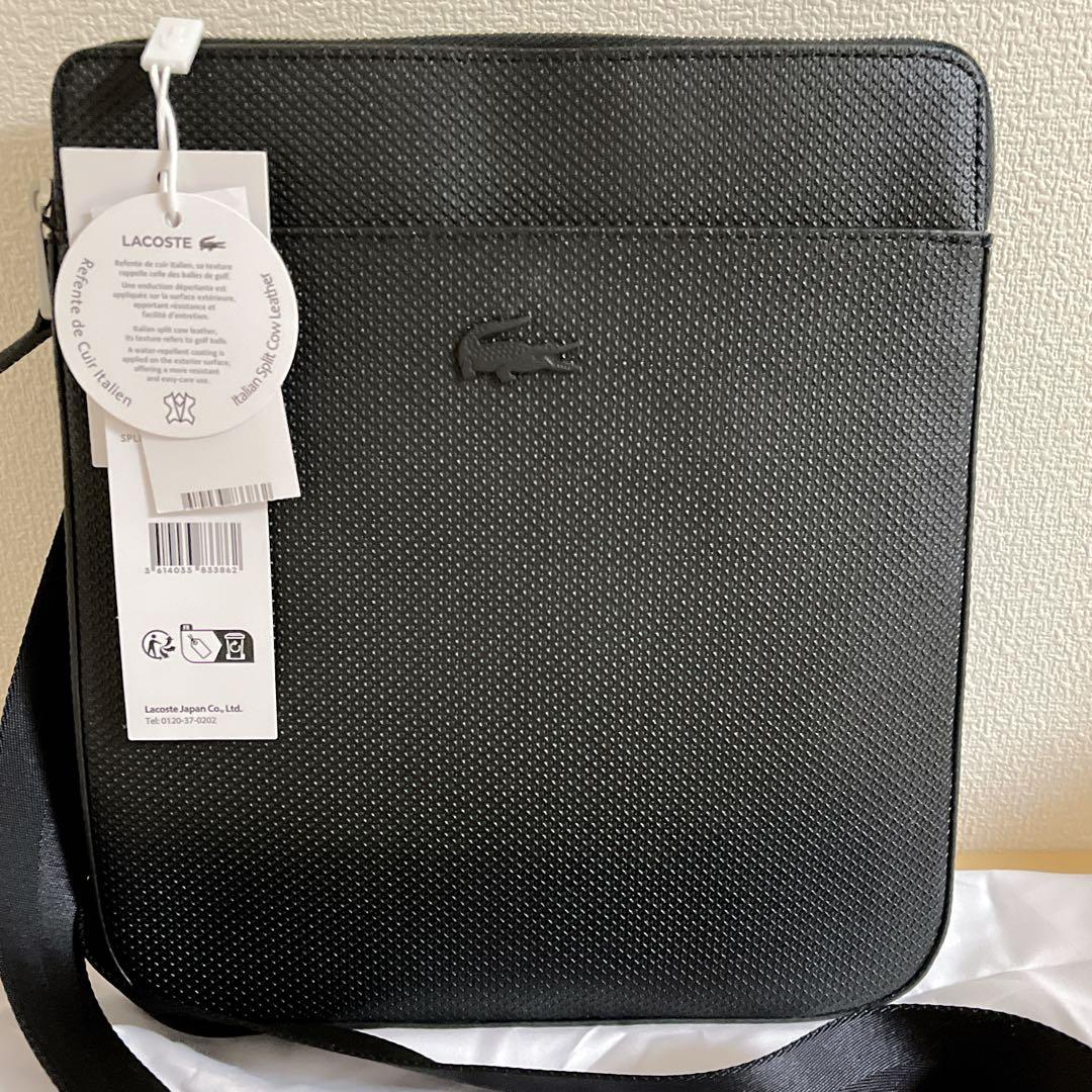 LACOSTE シャンタコ マットピケレザーフラットジップバッグ 未使用