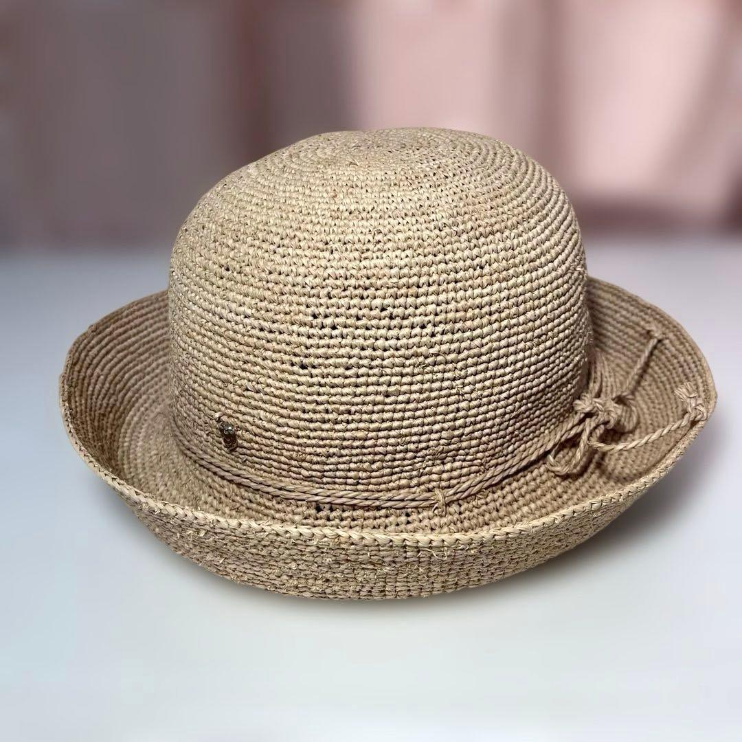 ヘレンカミンスキー HELEN KAMINSKIピンクベージュケース付麦わら帽子