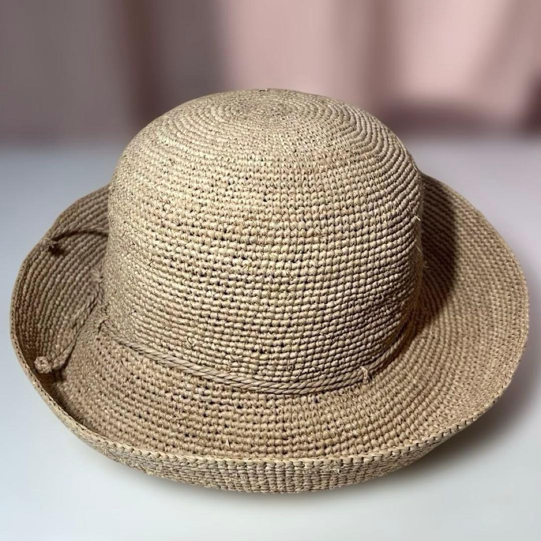 ヘレンカミンスキー HELEN KAMINSKIピンクベージュケース付麦わら帽子