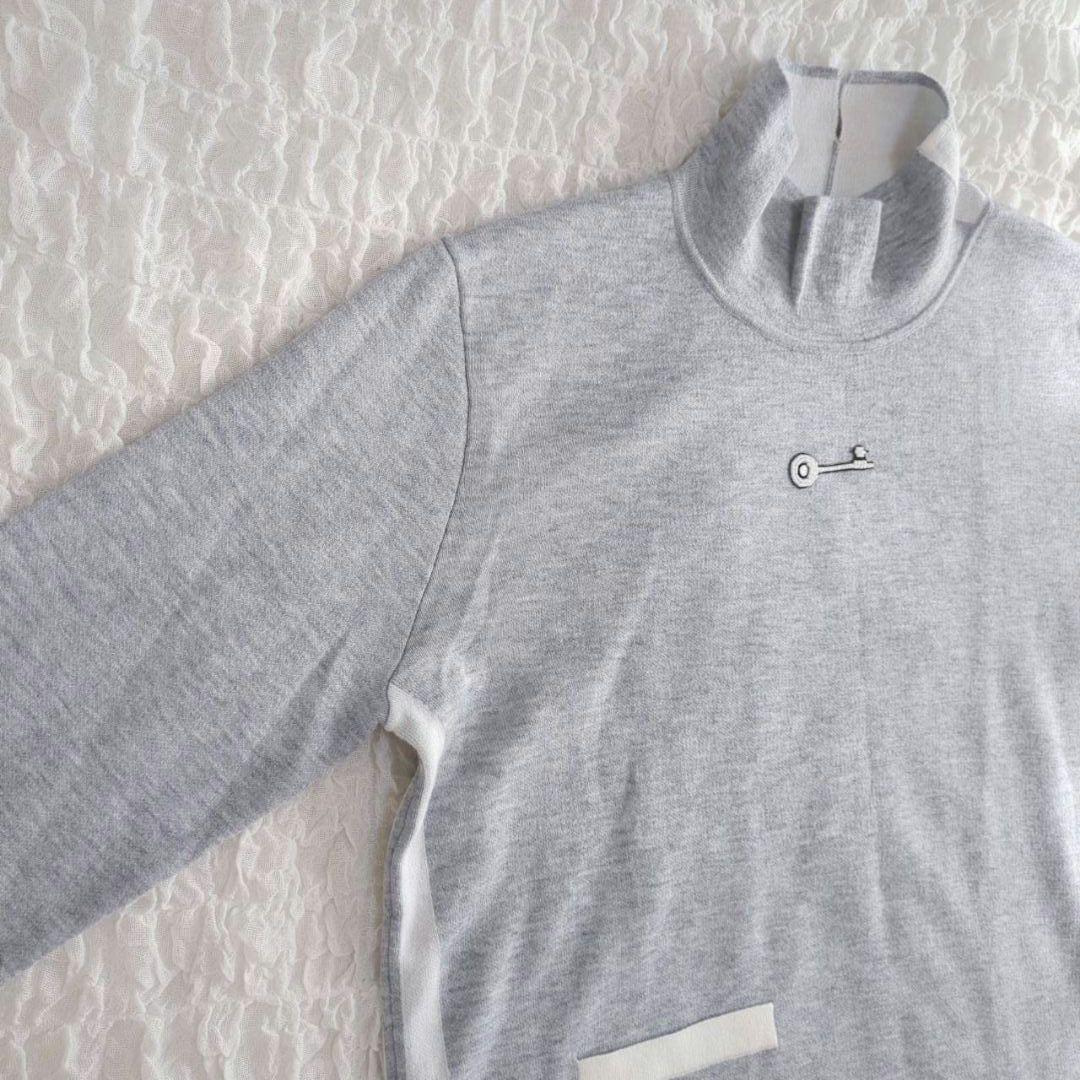 ピッコーネローマ ニット チュニック カットソー ハイネック グレー L 長袖