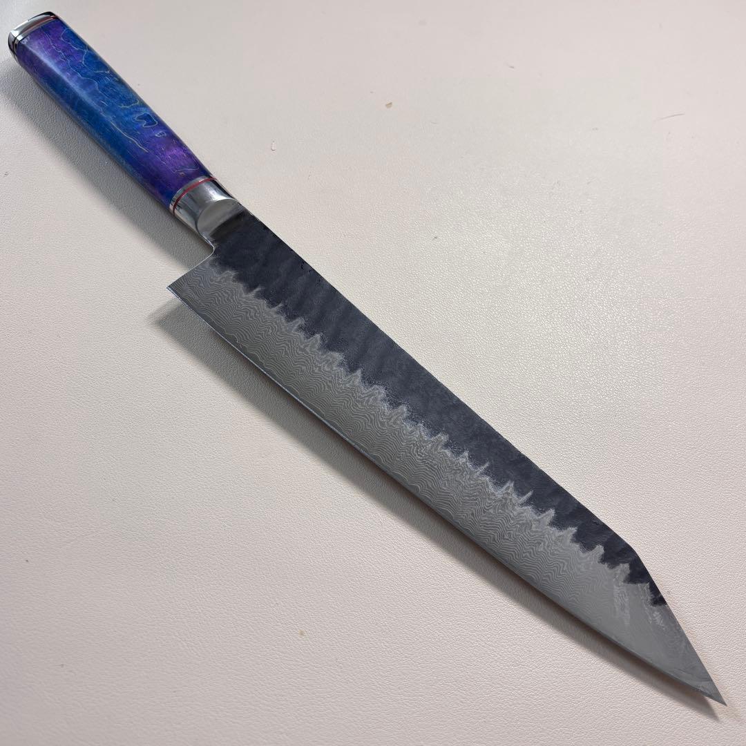 240mm黒打ちダマスカス　(切付型)牛刀シェフナイフ 牛刀【新品】…