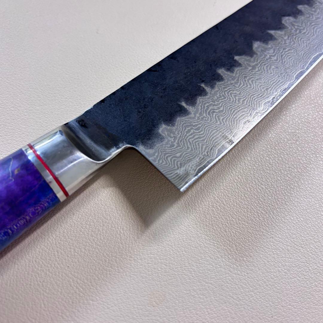 240mm黒打ちダマスカス　(切付型)牛刀シェフナイフ 牛刀【新品】…