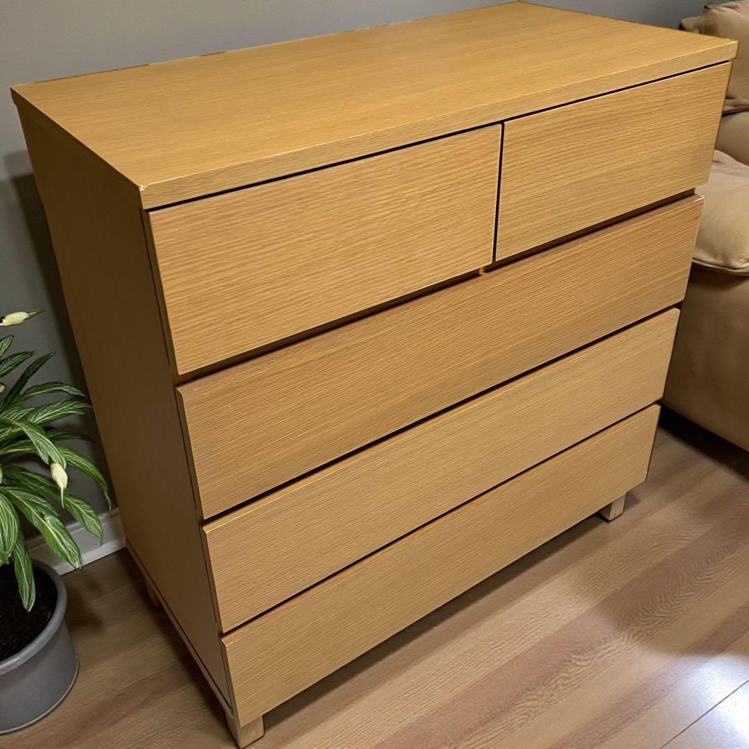 【美品】【廃盤品】タンス　チェスト　4段　オーク材 800×400×830