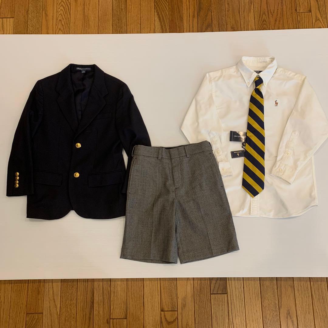 1回着美品　ラルフローレン　130 スーツ　セットアップ　入学式　ネクタイ新品