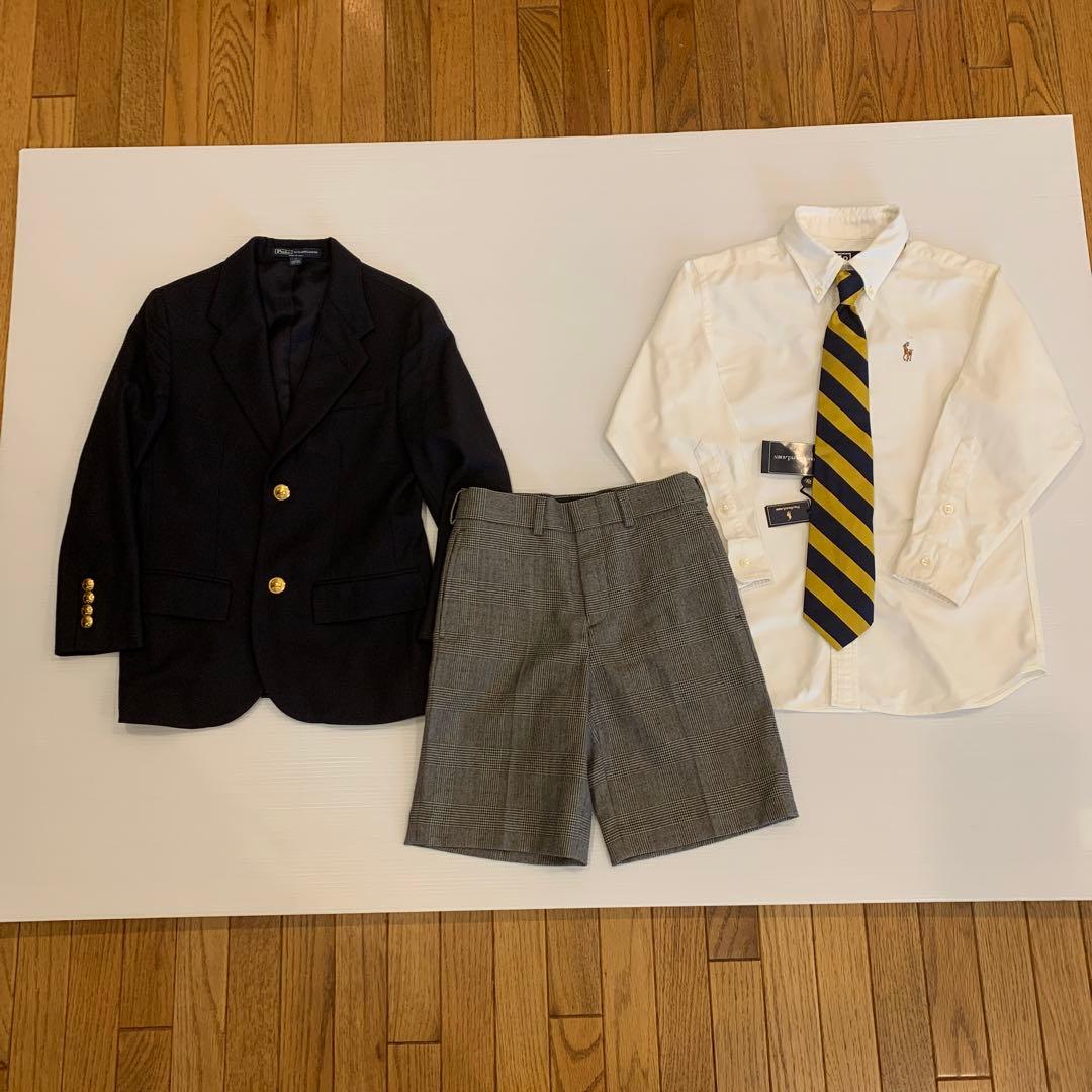 1回着美品　ラルフローレン　130 スーツ　セットアップ　入学式　ネクタイ新品