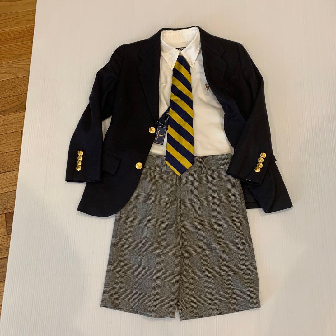 1回着美品　ラルフローレン　130 スーツ　セットアップ　入学式　ネクタイ新品