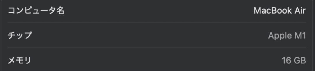 MacBook本体 Apple MacBook M1 16gb 512gb