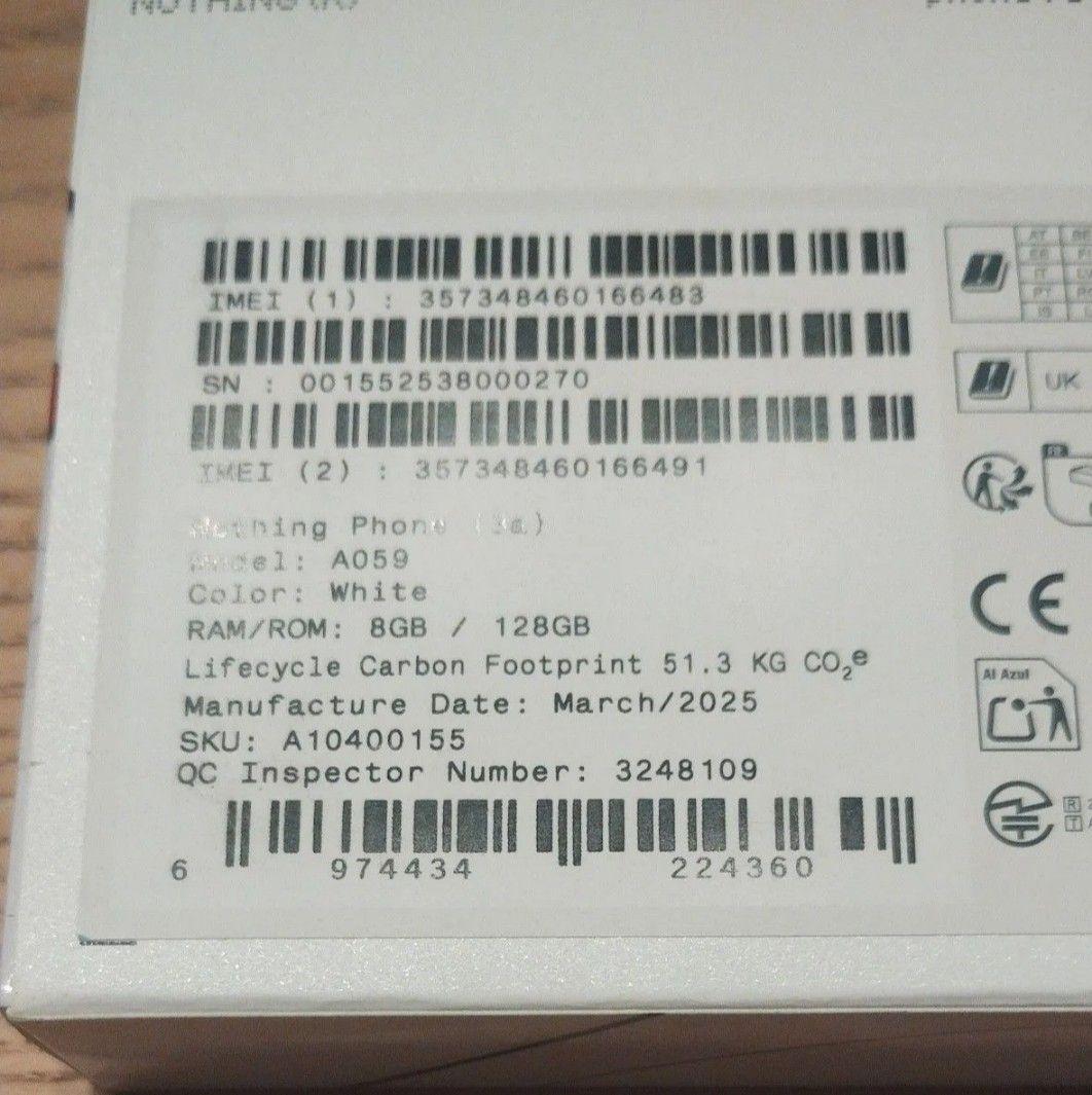 Nothing Phone (3a)128GB ホワイト