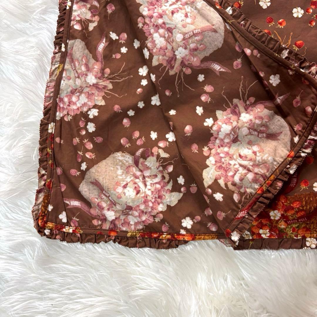 美品✨ピンクハウス 苺 エプロンワンピース 総柄