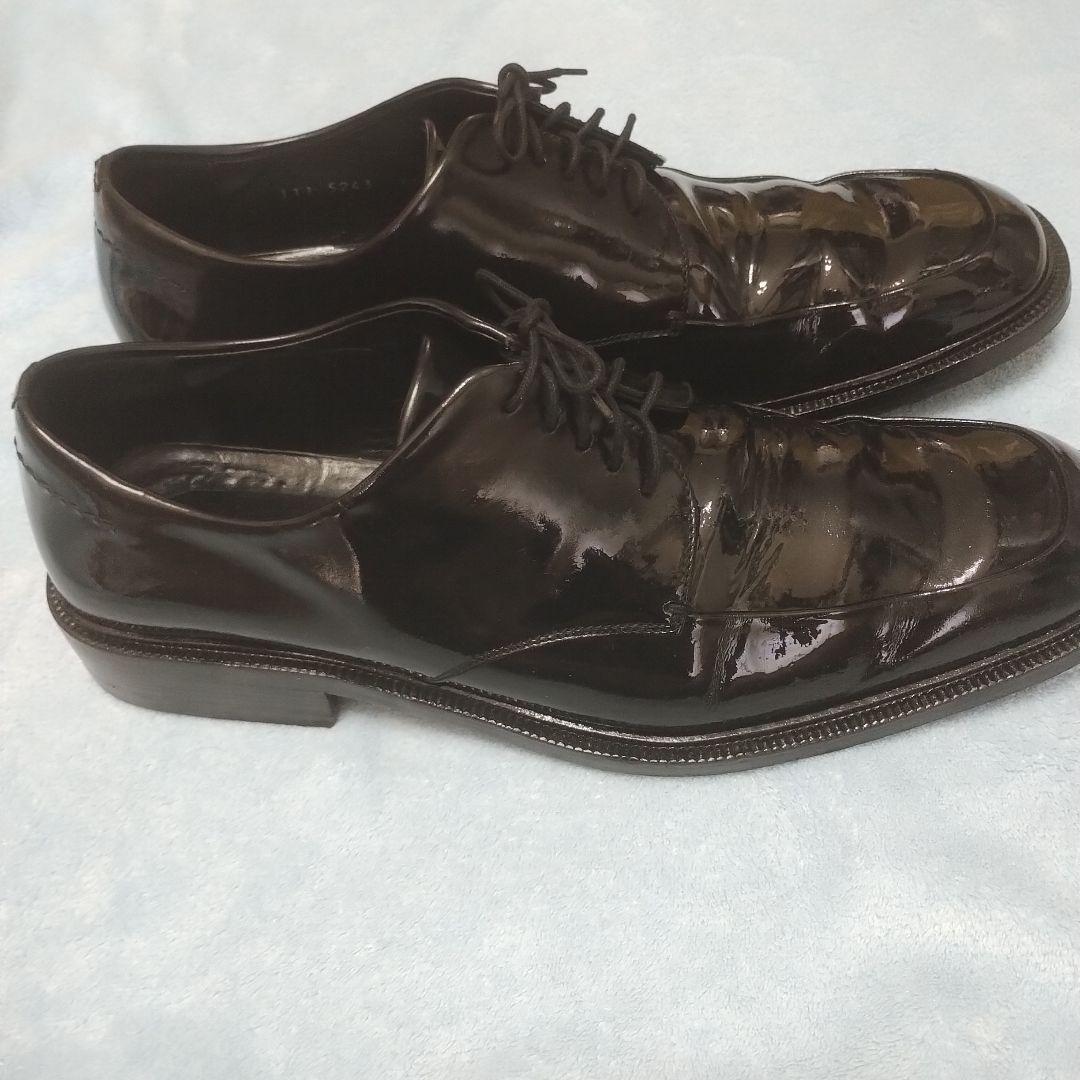 30cm！11D希少グッチGUCCIスクエアトゥドレスシューズ美品！