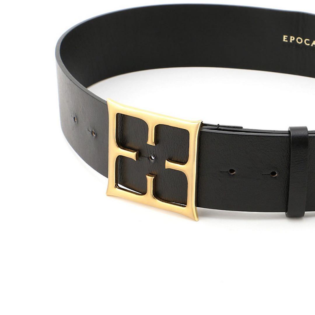 EPORCA ブラックレザーベルト ゴールドバックル