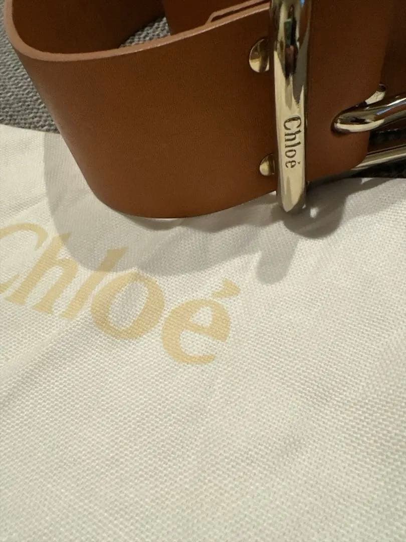 売り切り！Chloé ブラウンレザーベルト Mサイズ