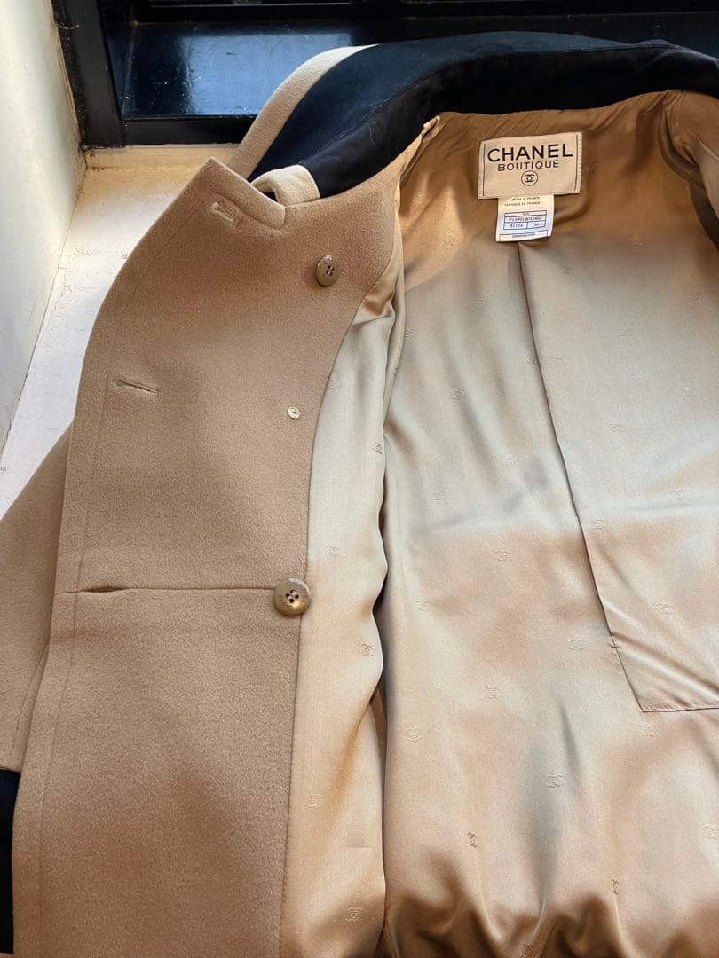 【新品未使用】CHANEL テーラードジャケット　コート　ベージュ　裏地シルク