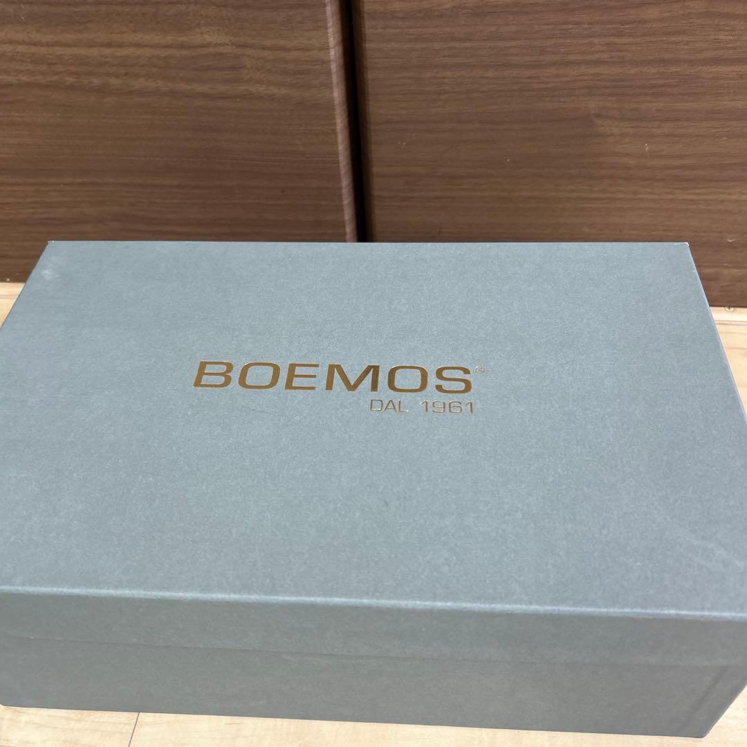 【美品】BOEMOS メンズ 赤 スエードフリンジ モカシン 25.5㎝