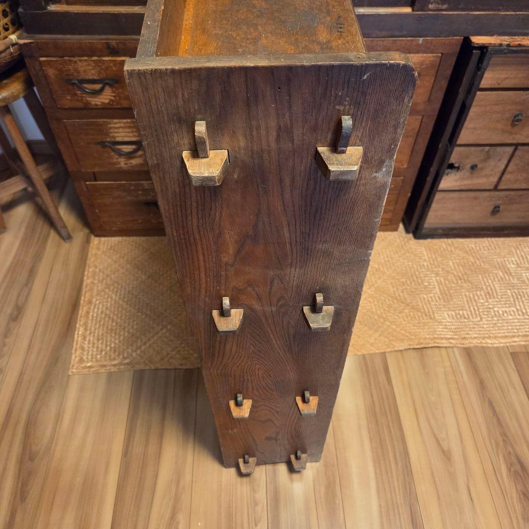 レトロ　古い本棚　楔本棚　古家具　オープンラック　楔棚