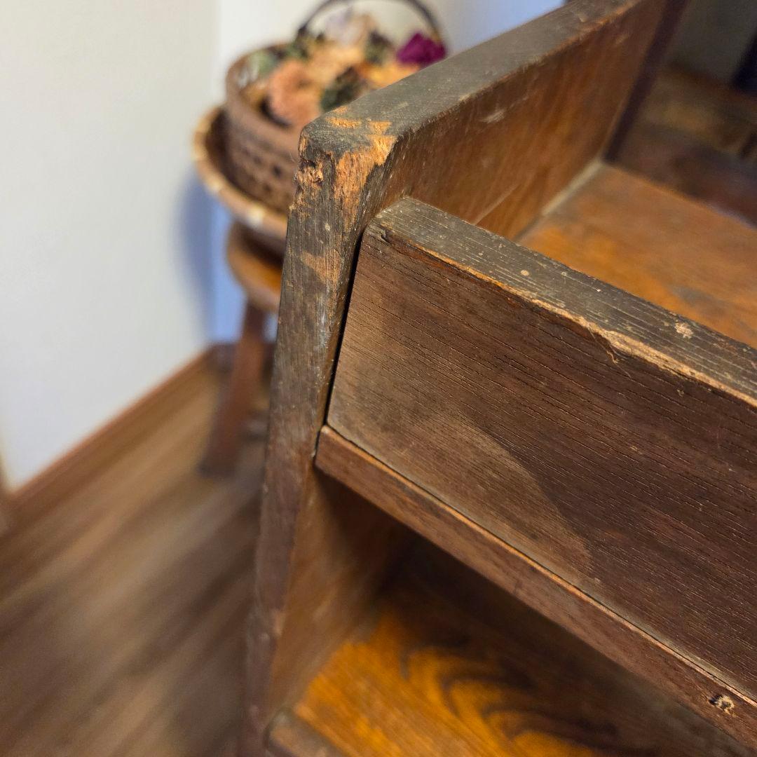 レトロ　古い本棚　楔本棚　古家具　オープンラック　楔棚