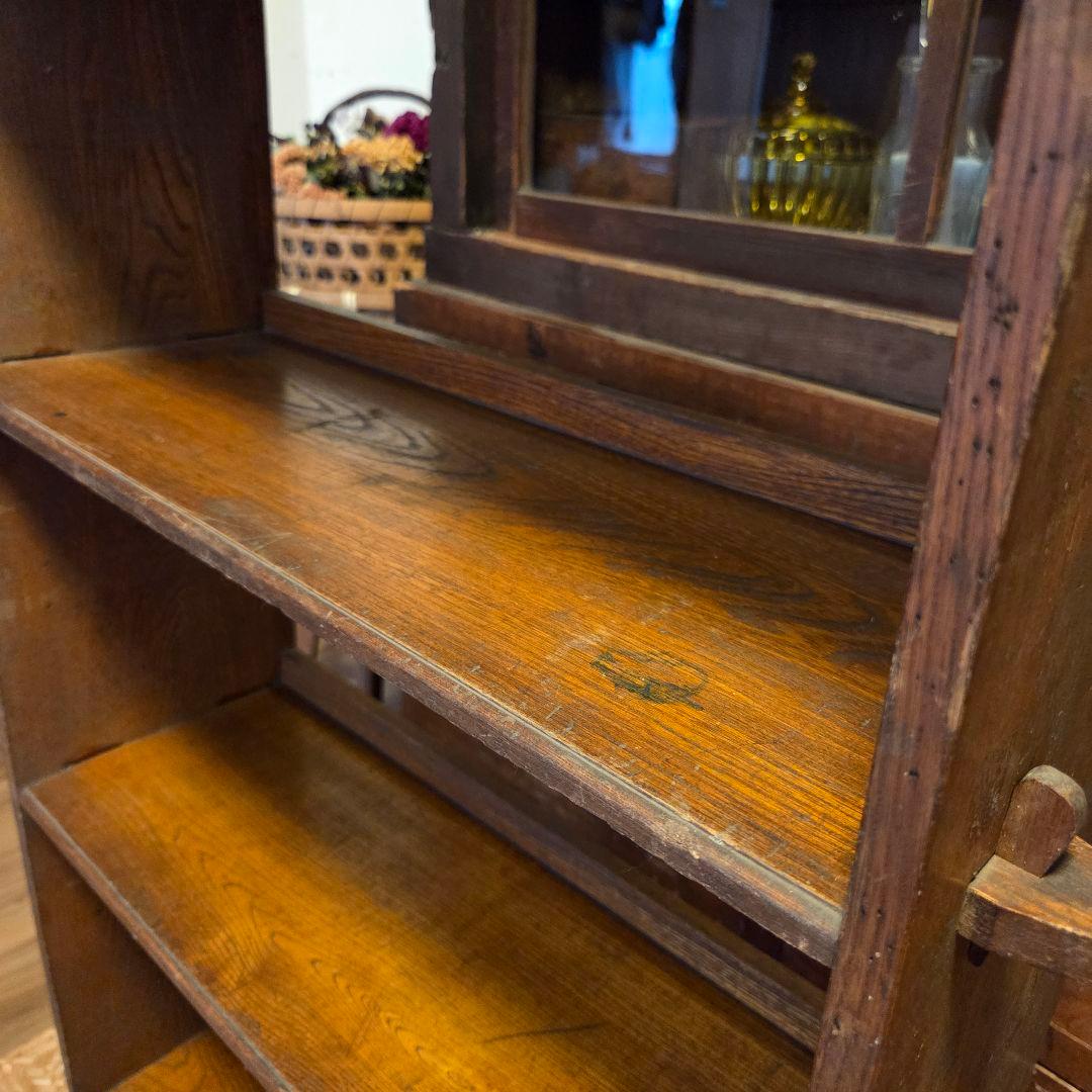 レトロ　古い本棚　楔本棚　古家具　オープンラック　楔棚
