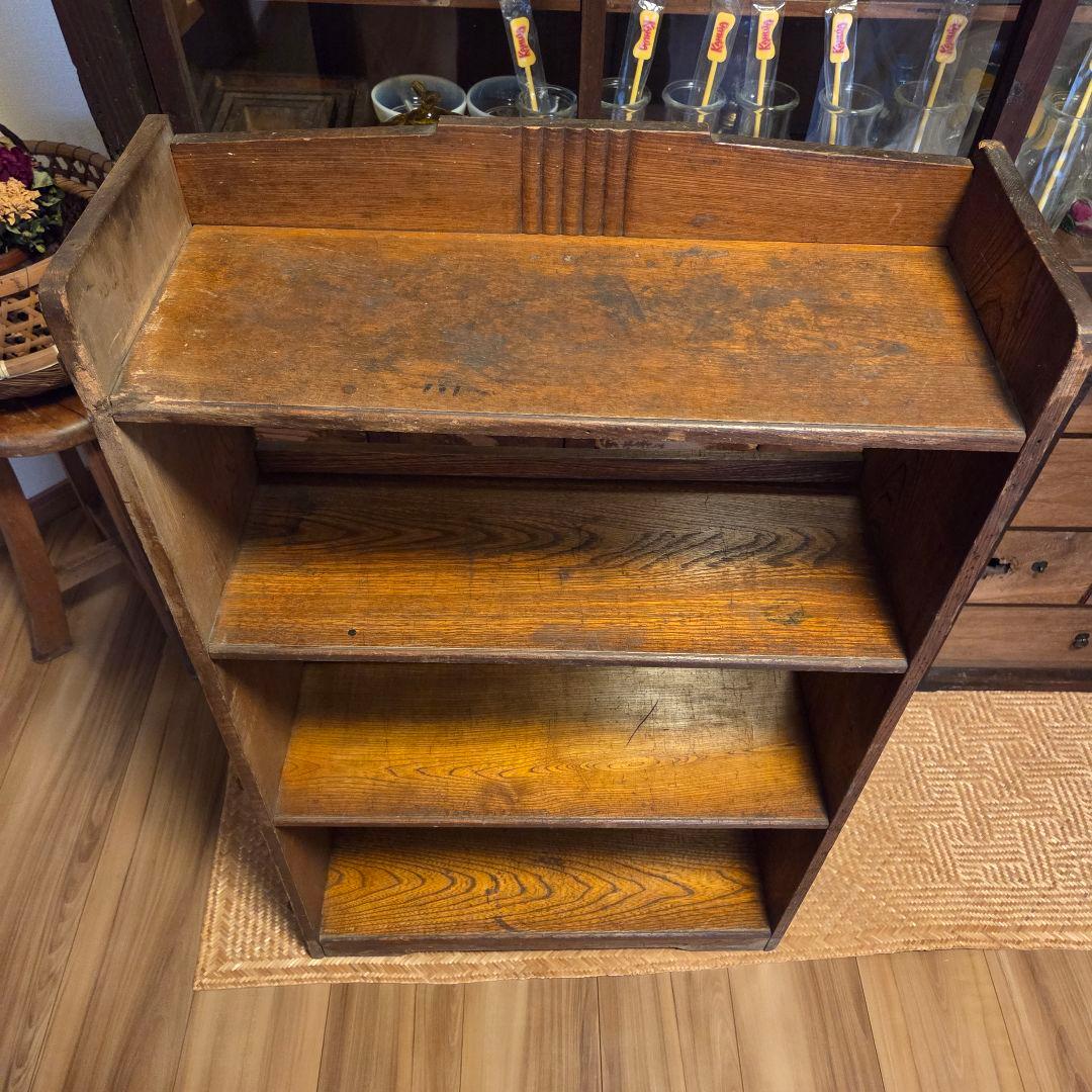 レトロ　古い本棚　楔本棚　古家具　オープンラック　楔棚