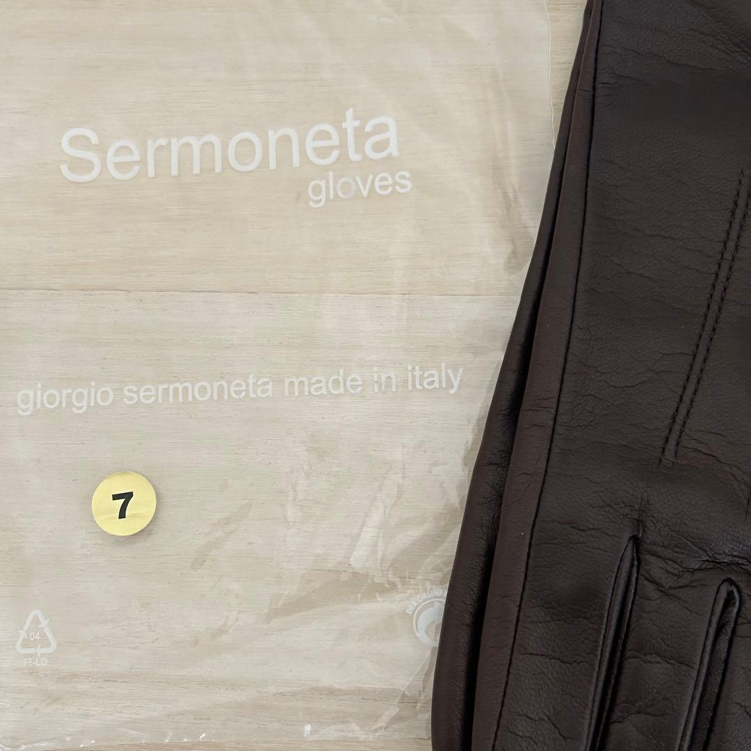 Sermoneta☆彡セルモネータ　手袋　ダークブラウン　サイズ7