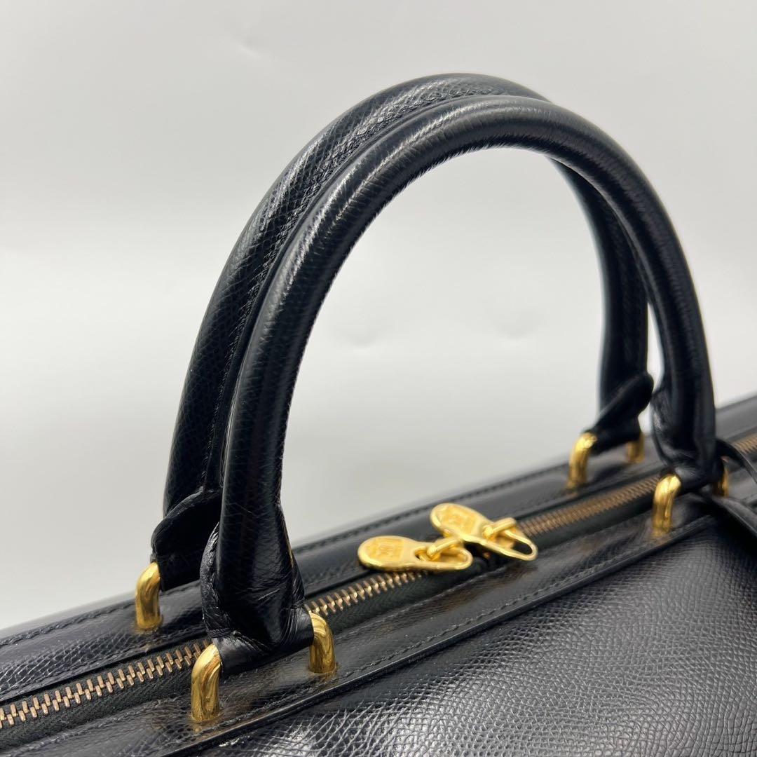 オールド　セリーヌ　ボストンバッグ　旅行カバン　大容量　ブラック　レザー