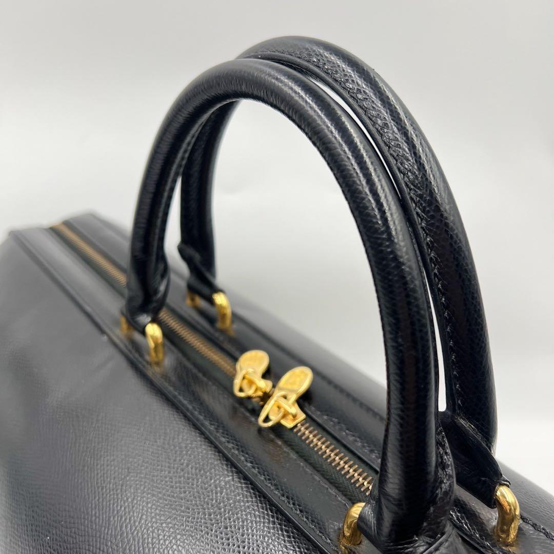 オールド　セリーヌ　ボストンバッグ　旅行カバン　大容量　ブラック　レザー