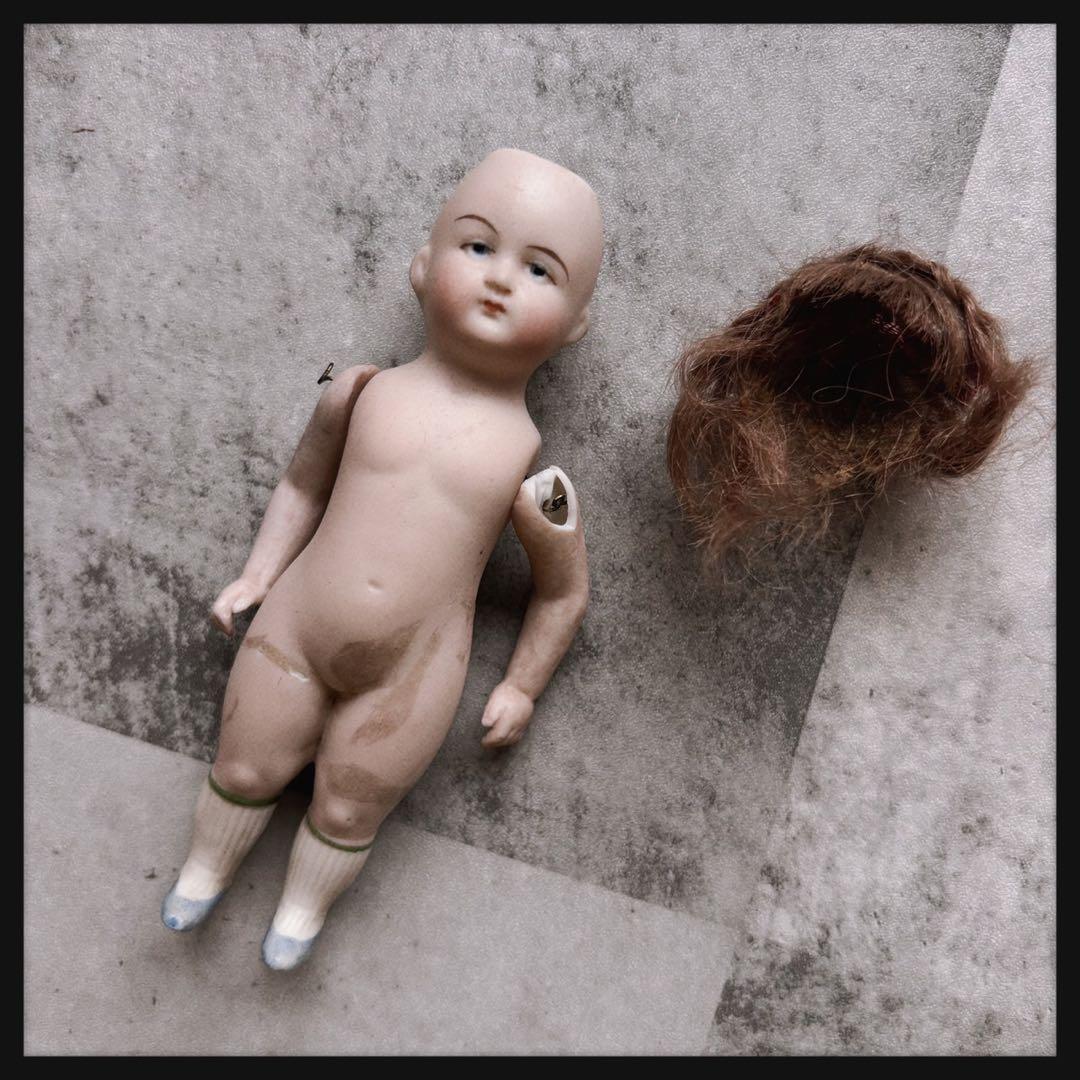 アンティーク　 ジャンクドロワーセット ビスクドールや古い雑貨etc