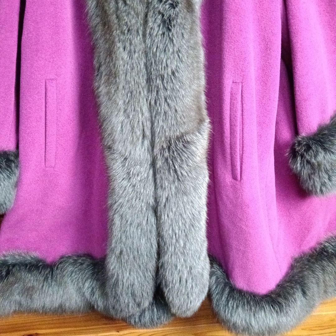 ★　毛皮コート　ファーコート　ロングコート　ミンク　アンゴラ　絹　シルク　裏地