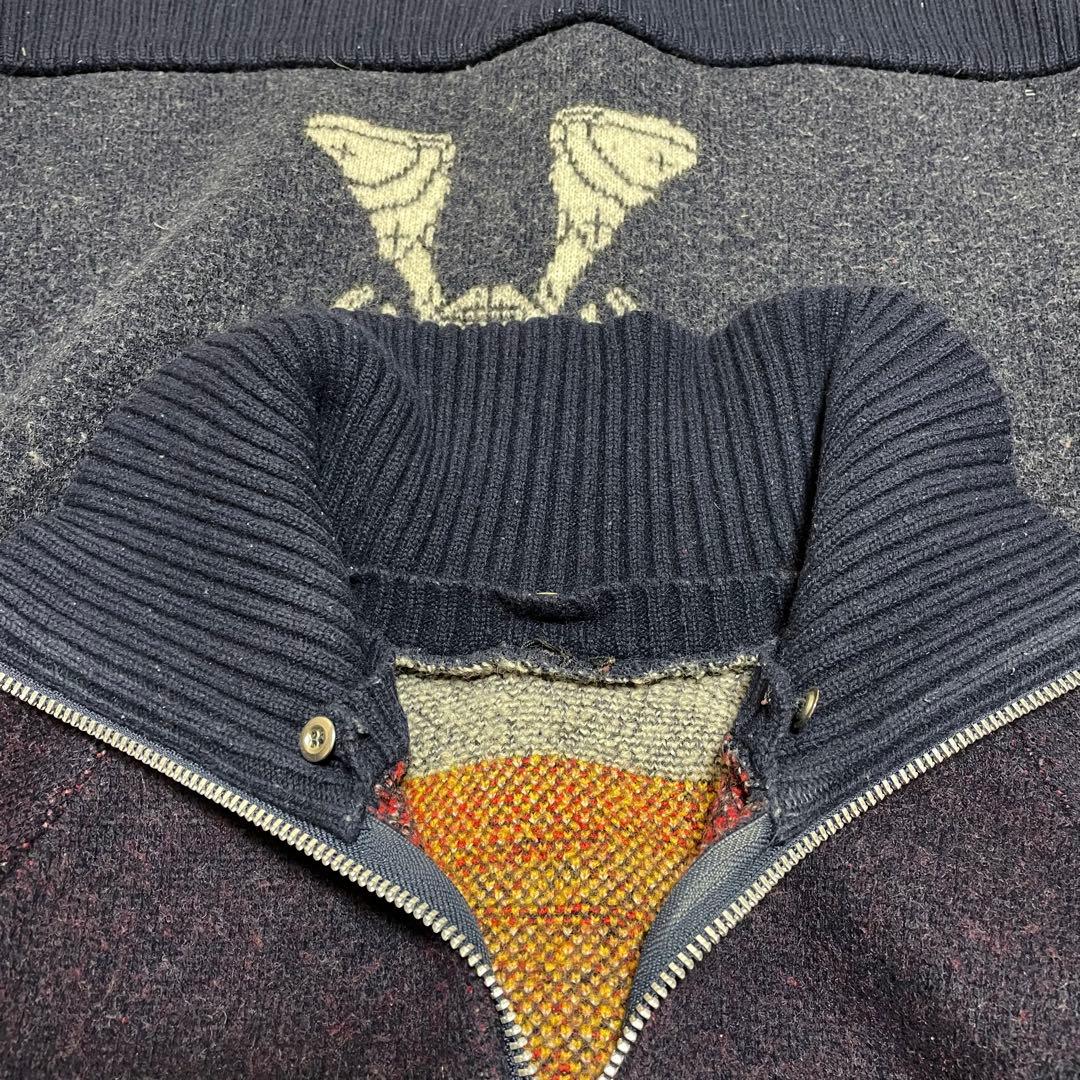 20471120/ハーフジップニット/M/日本製/ヒョーマ/90s 裏原/袖ロゴ