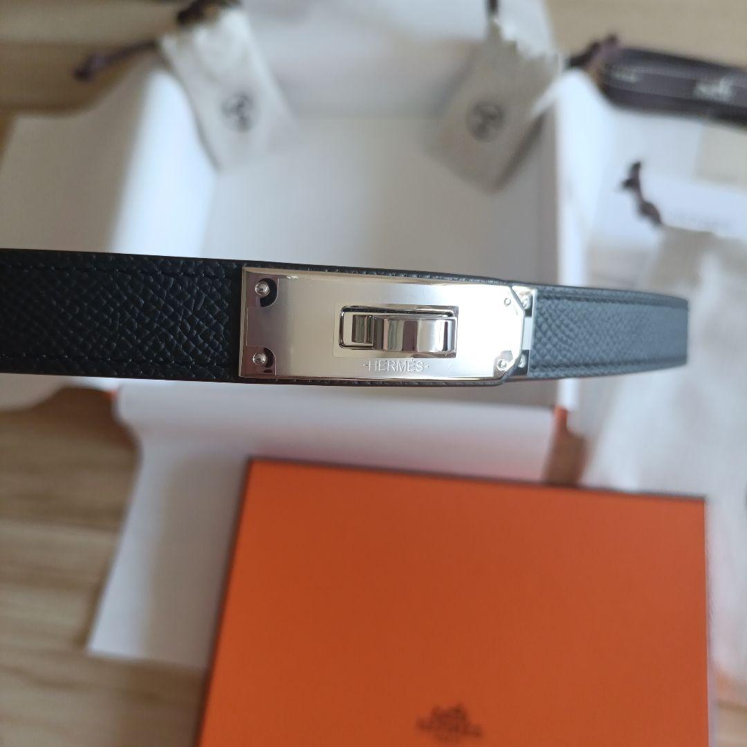 【新品】エルメス ケリー ベルト ブラック シルバー金具