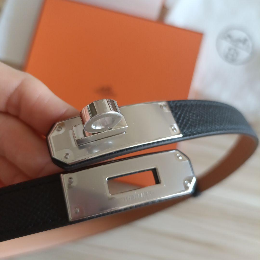 【新品】エルメス ケリー ベルト ブラック シルバー金具
