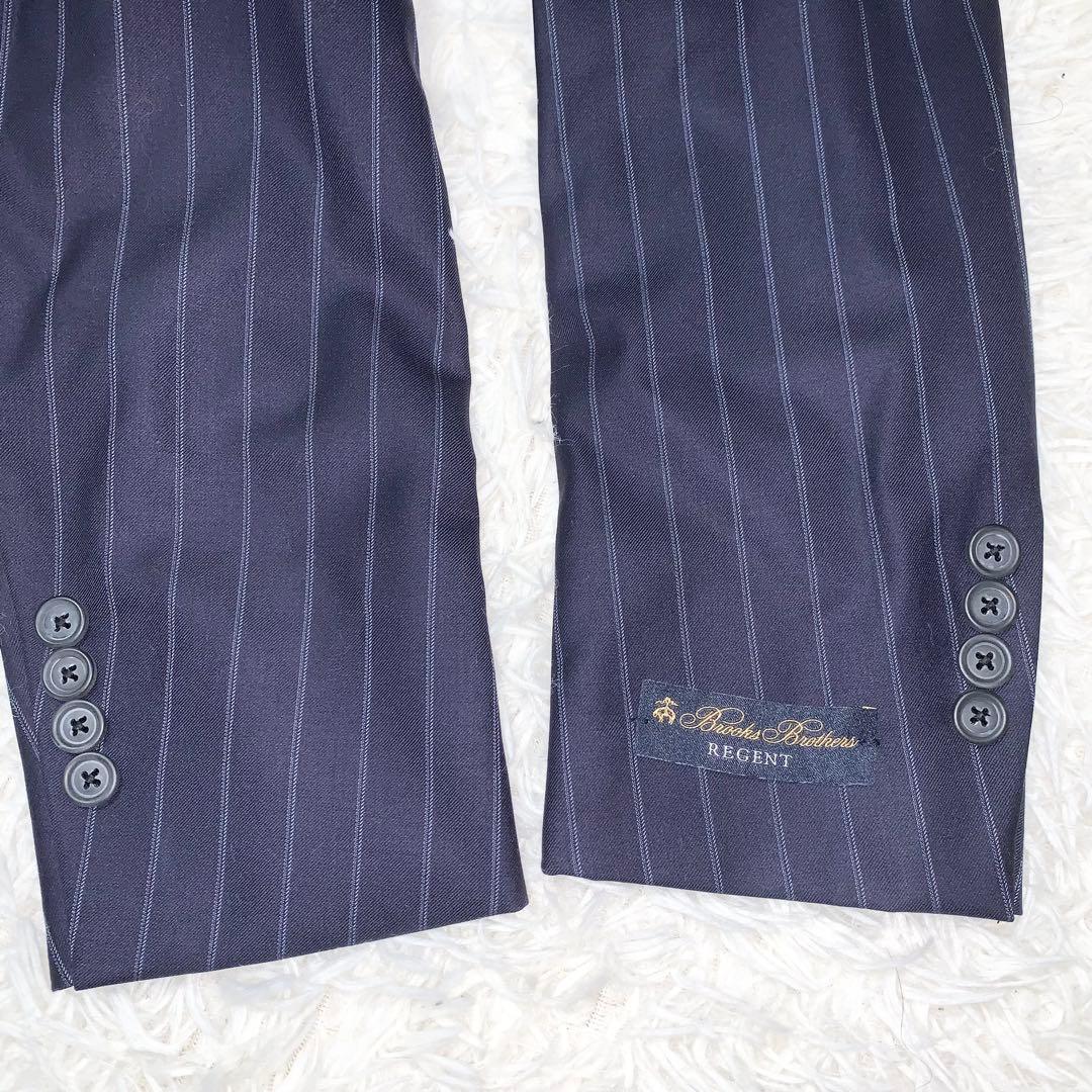 新品 ブルックスブラザーズ カノニコ社生地 スーツ ストライプ ネイビー M相当