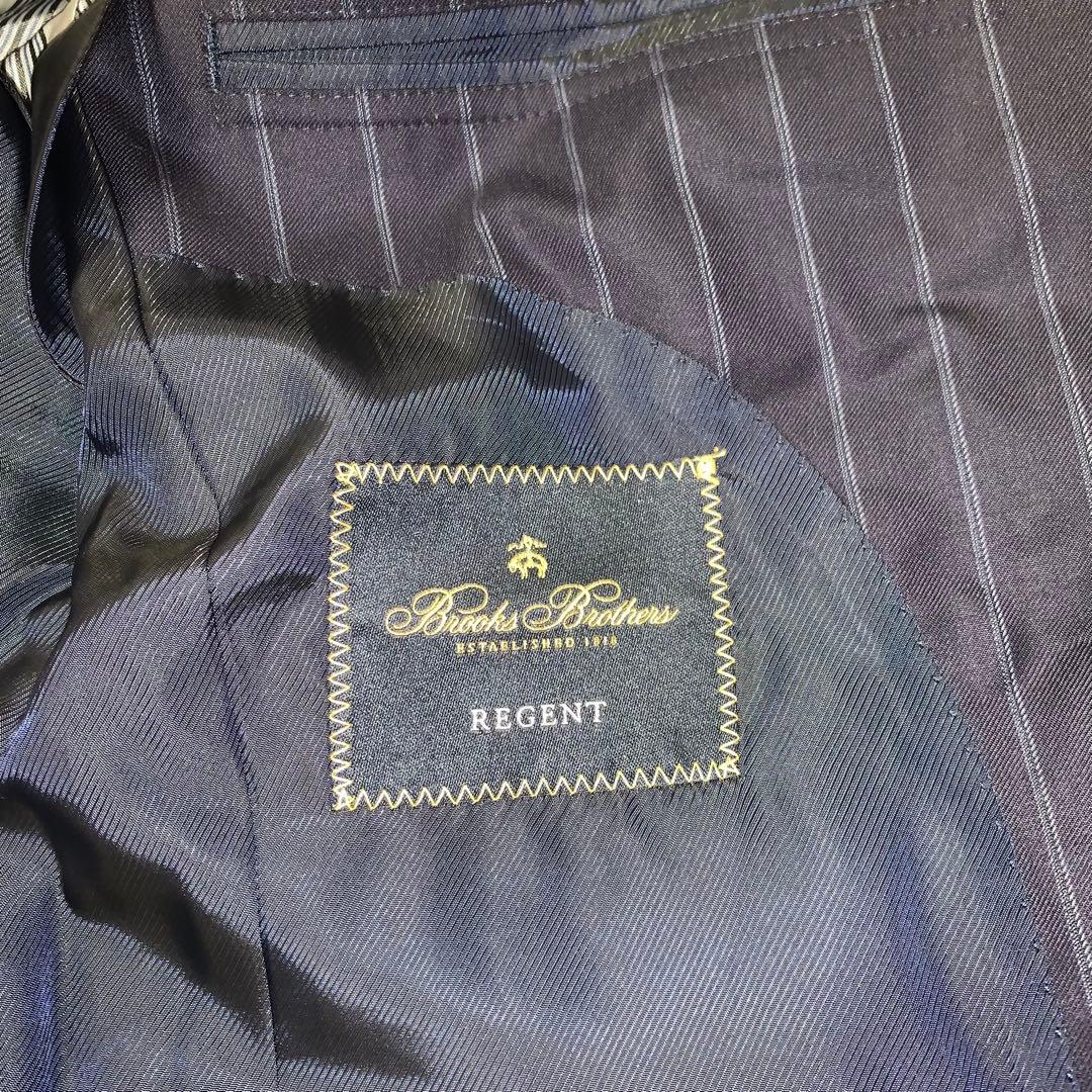 新品 ブルックスブラザーズ カノニコ社生地 スーツ ストライプ ネイビー M相当