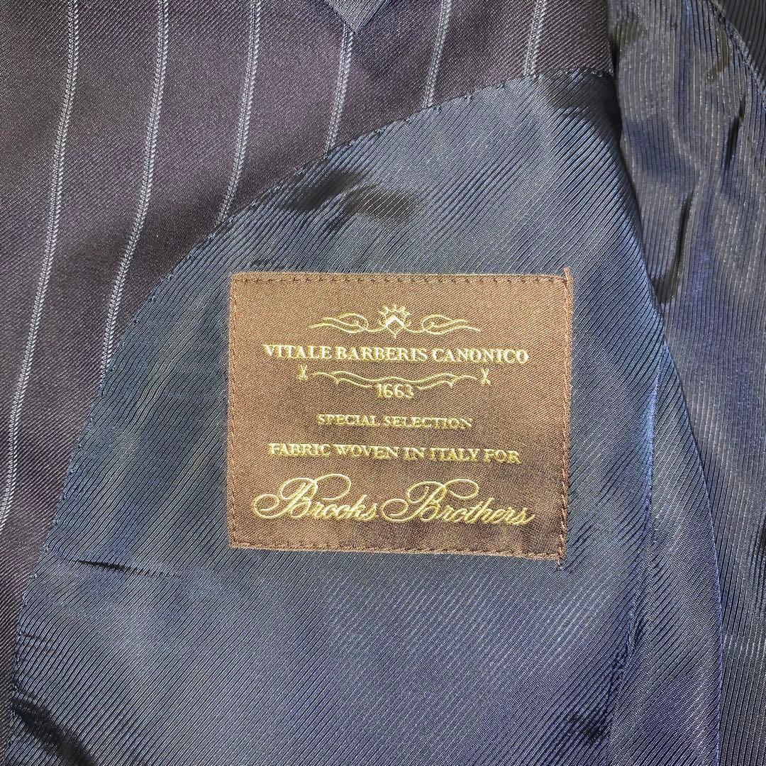 新品 ブルックスブラザーズ カノニコ社生地 スーツ ストライプ ネイビー M相当