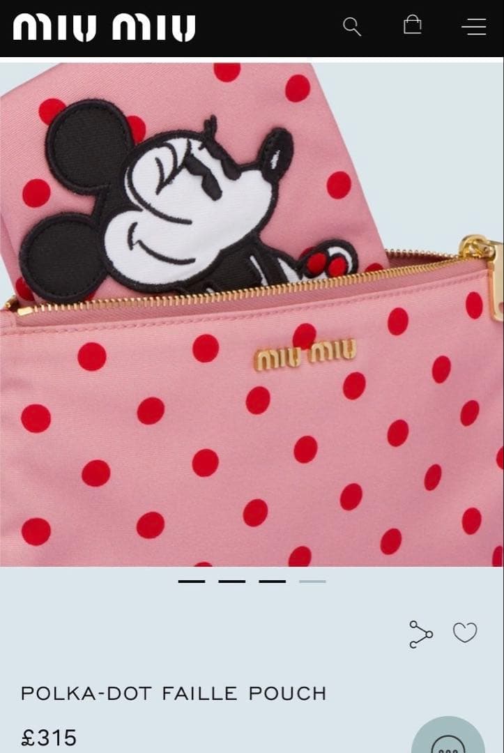 【新品♡最終値下げ】miumiu ミュウミュウ × ディズニー ミニー トート