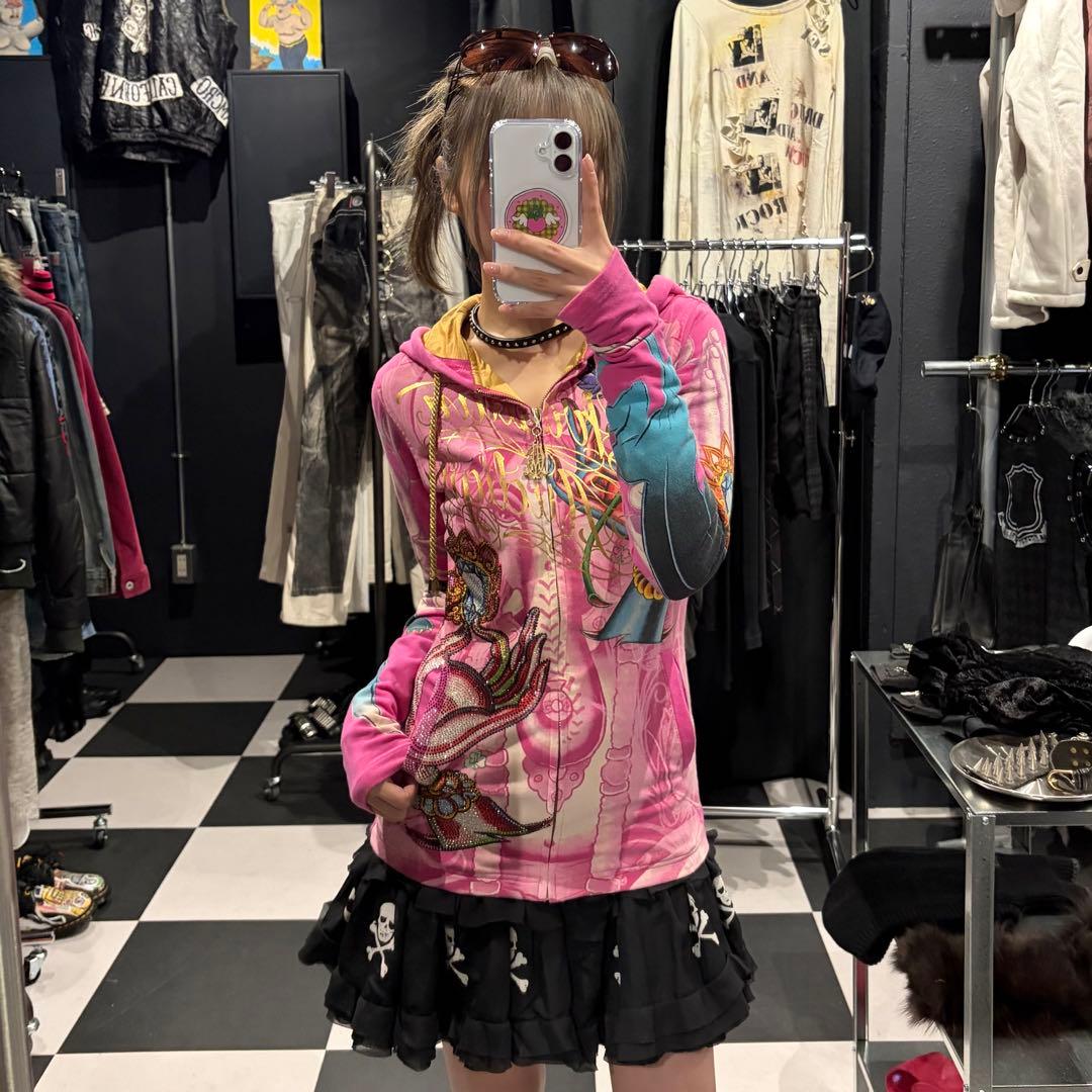 クリスチャンオードジェー　パーカー　キラキラ　ジップアップパーカー　ギャル